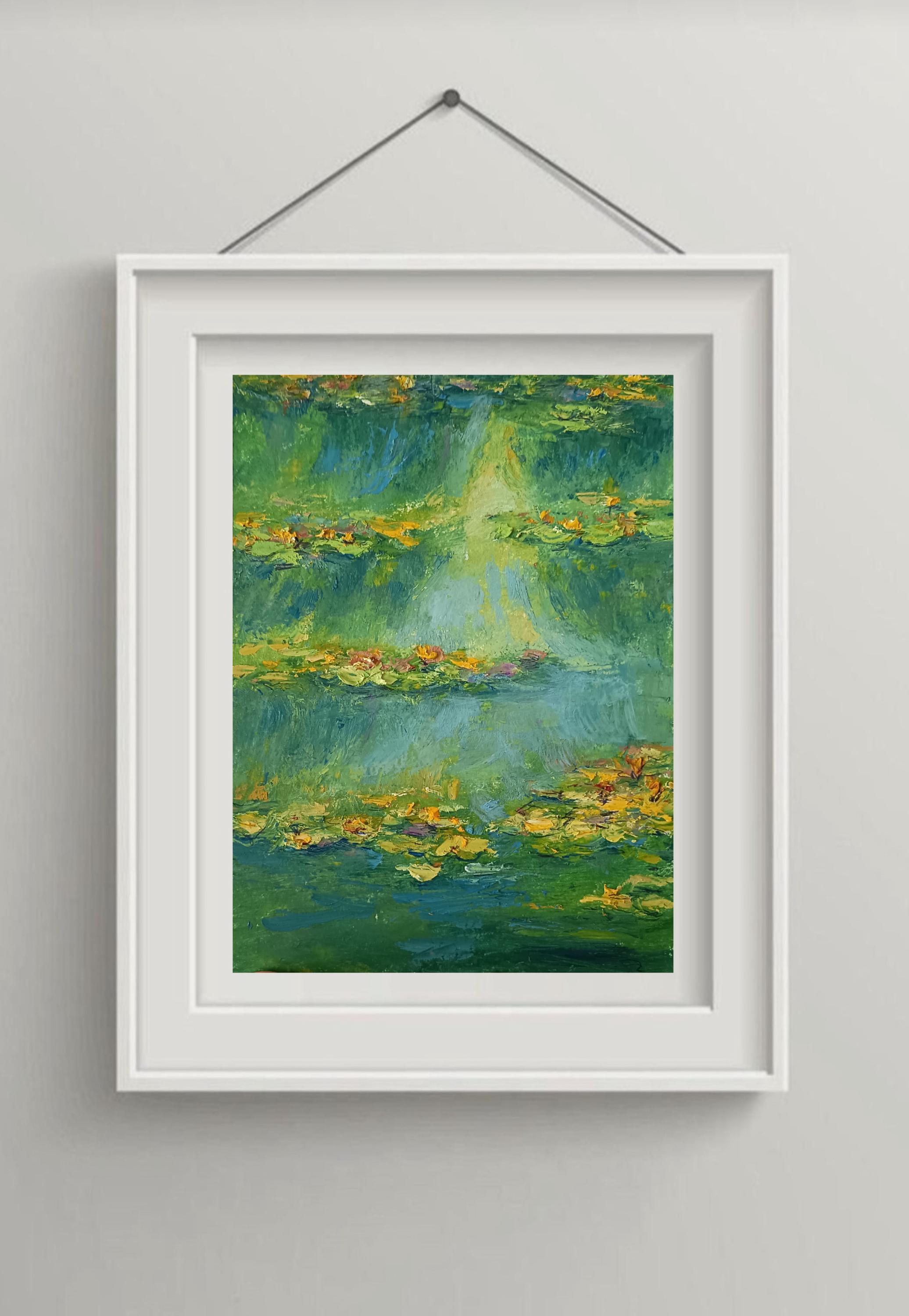 Lily Pond Painting Water Lilies Original Artwork
