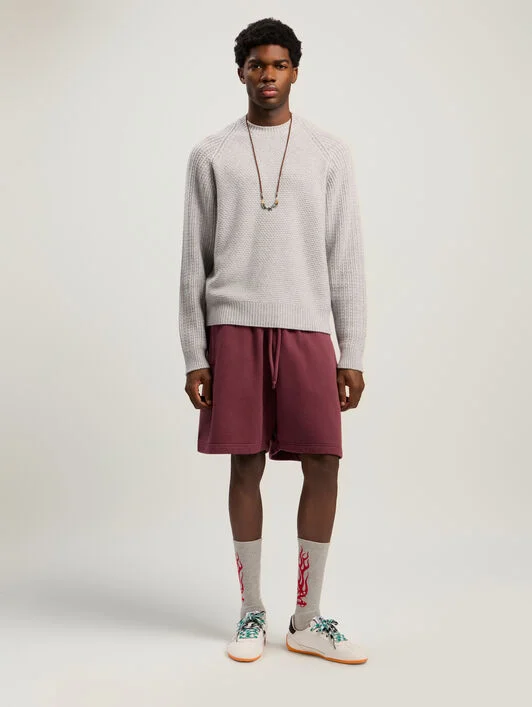 Curved Logo Ribbed Sweater