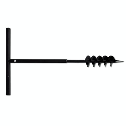 NNEVL Ground Drill with Handle Auger Bit 100 mm Double Spirals Steel Black