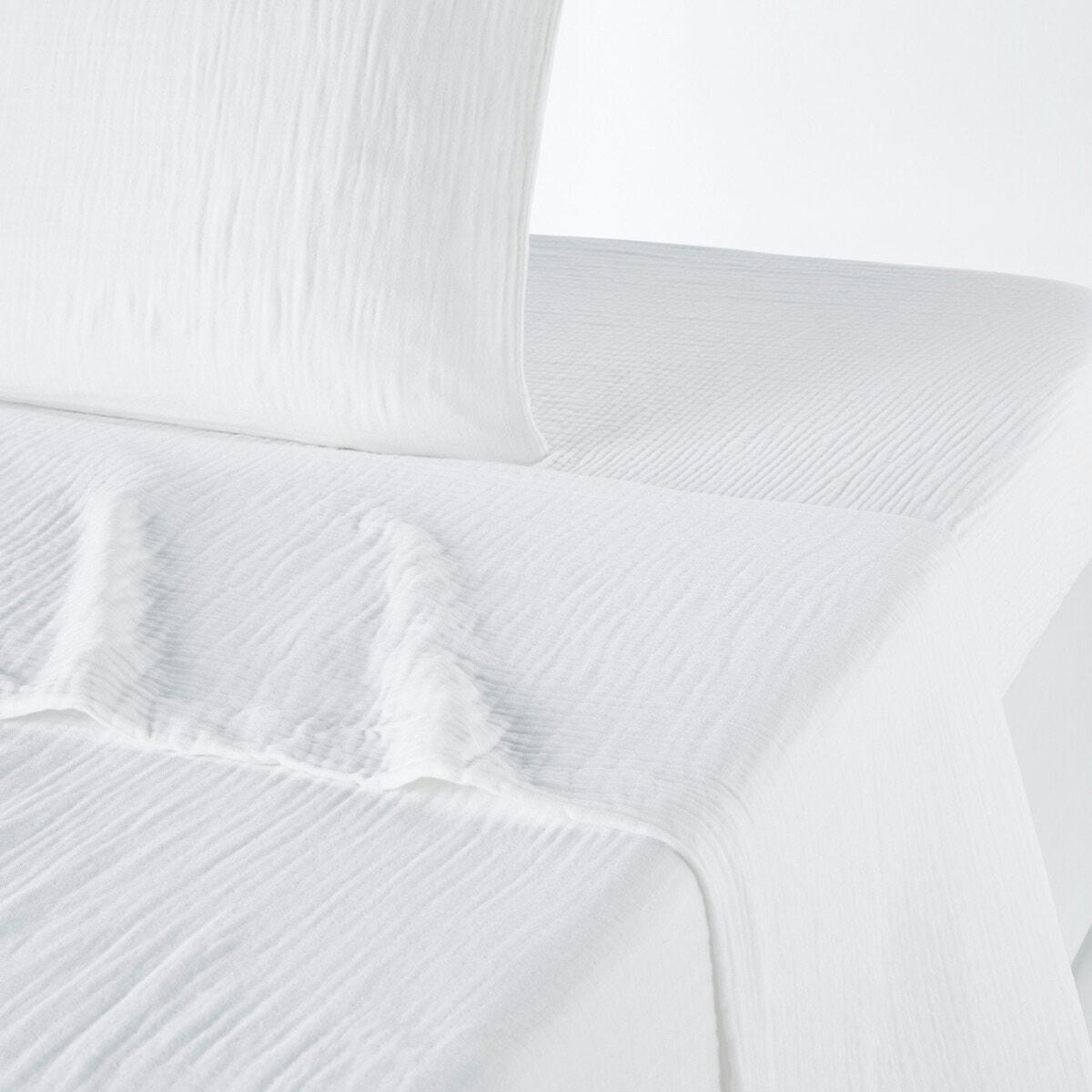 Drap plat uni gaze de coton, Kumla