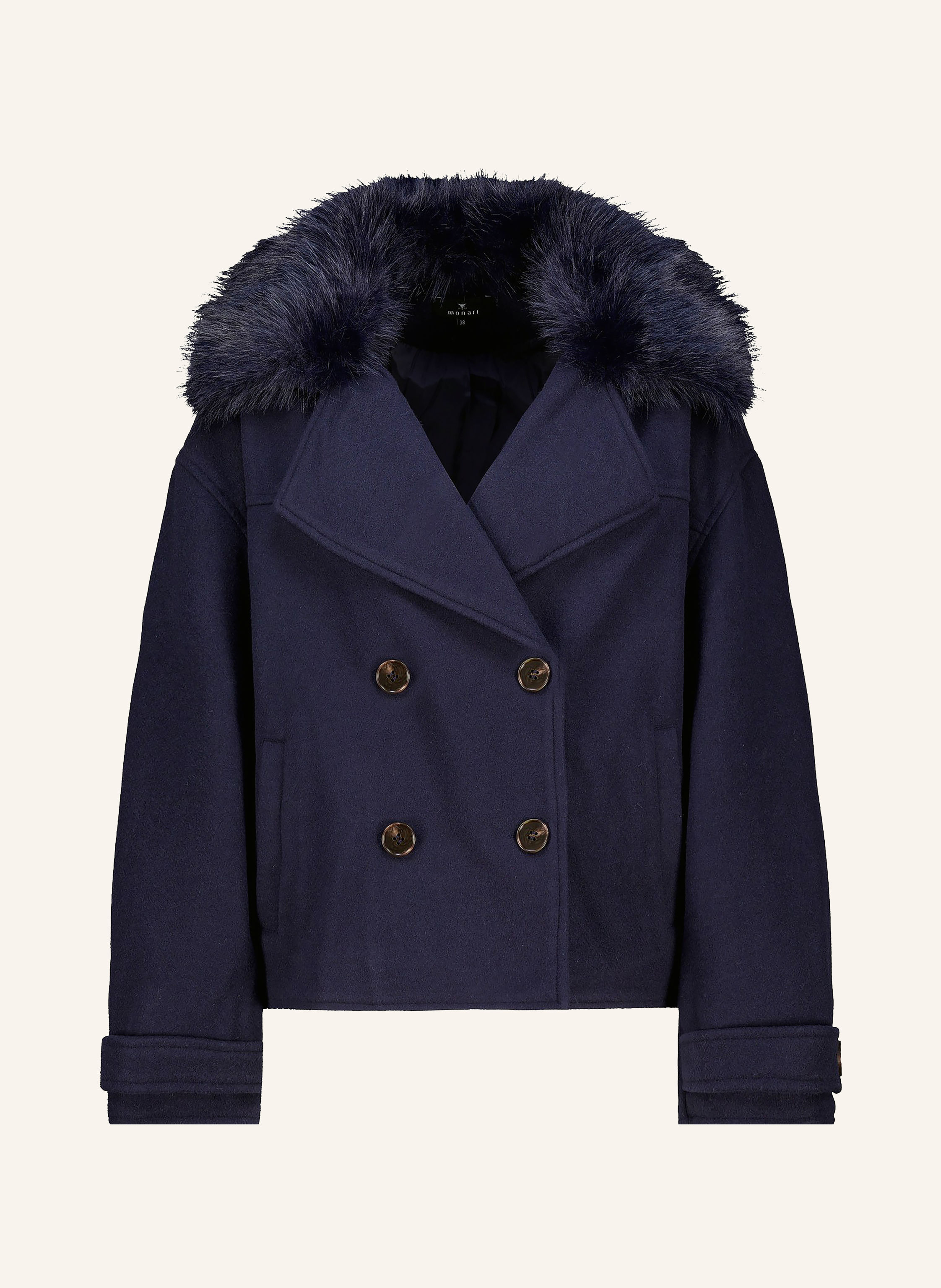monari Cabanjacke mit abnehmbarem Kunstfell-Kragen