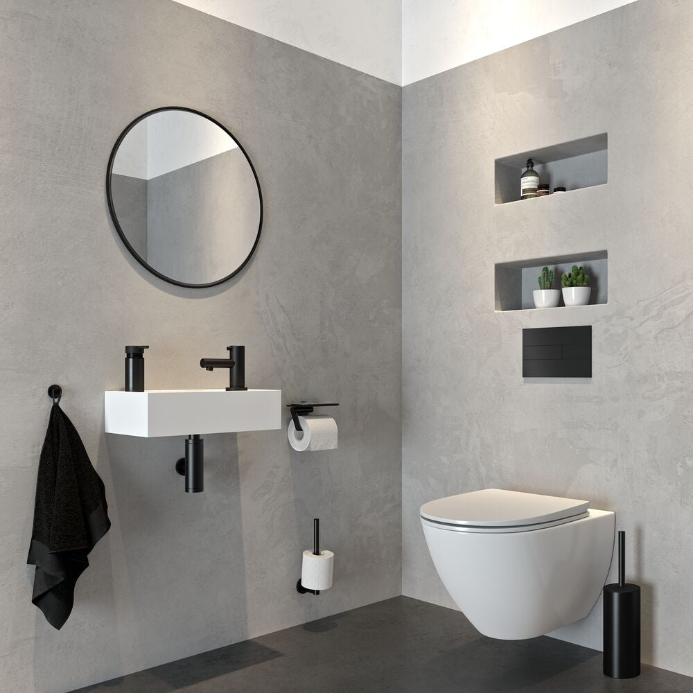 Tiger Noon Toiletborstel met Houder Vrijstaand - Zwart