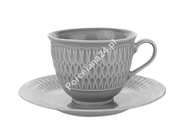 Filiżanka ze spodkiem 0,25 L / 15,7 cm Ćmielów - Sofia LB01 Szary