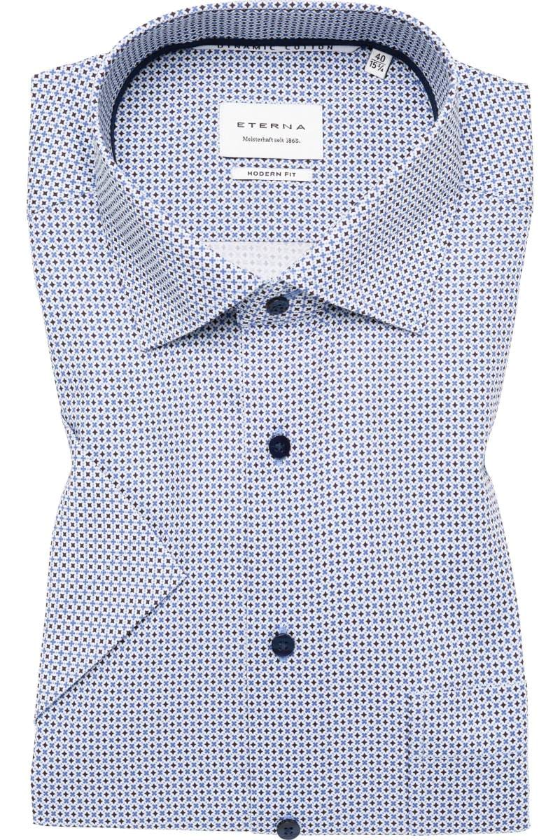 ETERNA Modern Fit Hemd mittelblau, Bedruckt