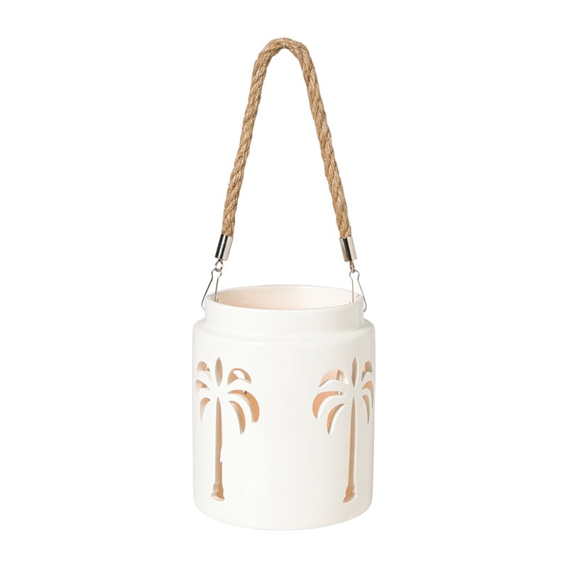 Lantaarn palmboom klein - beige - &Oslash;13x15 cm