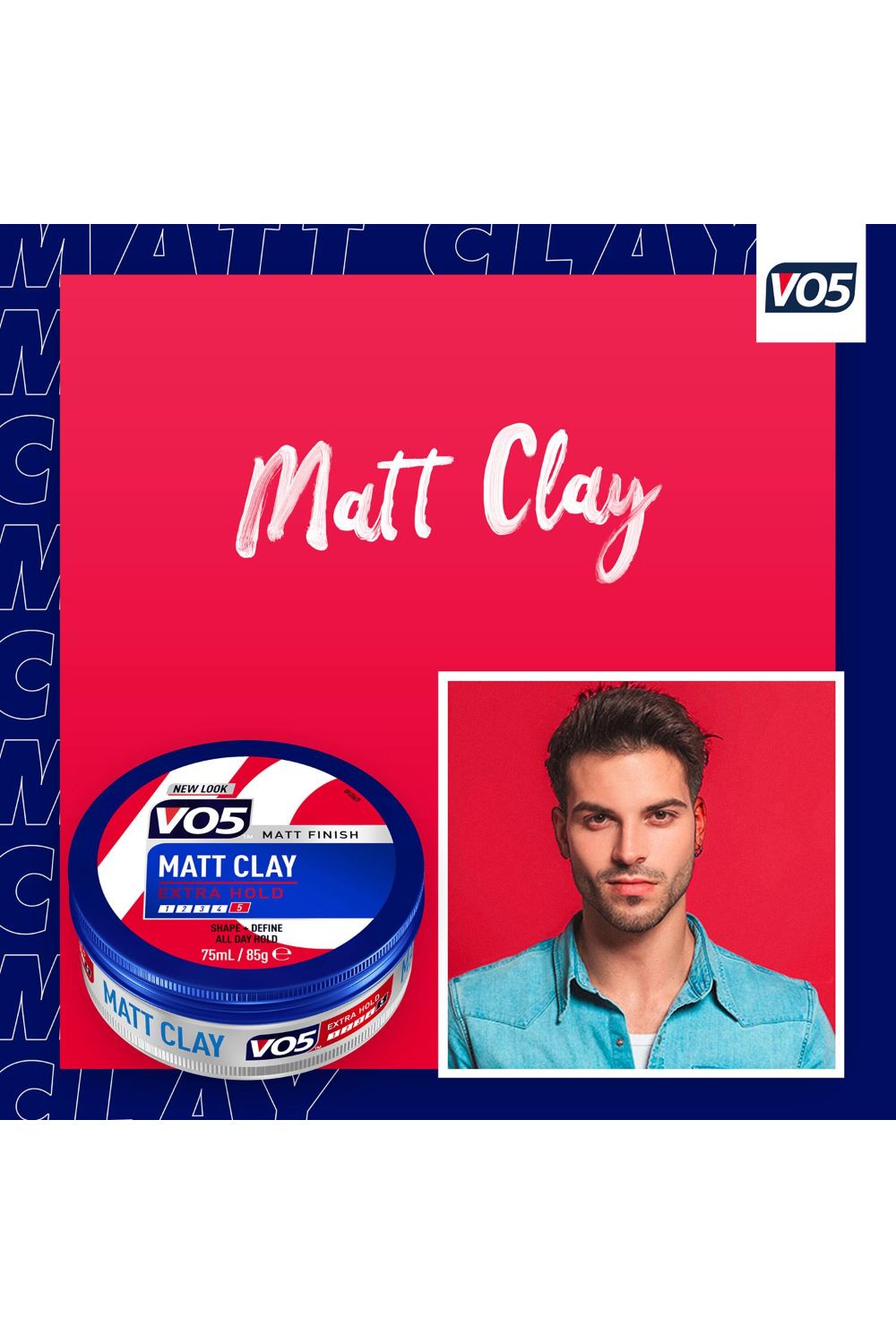 VO5 2x Extreme Style Extra Hold Matt 'Hair Clay', 75ml