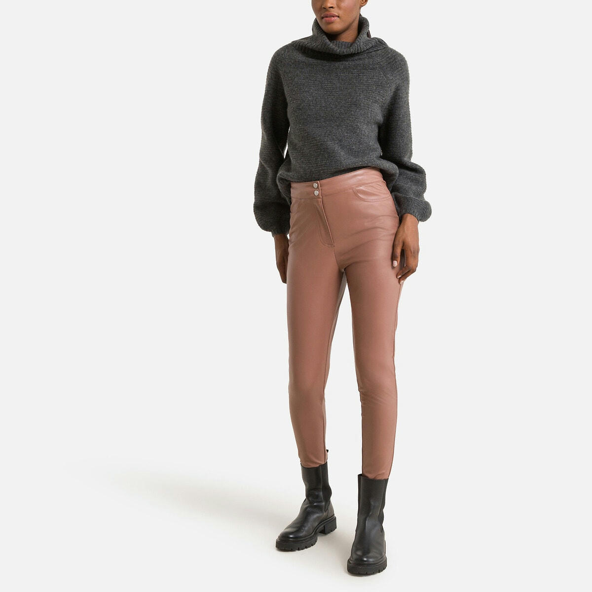 Pantalon skinny enduit