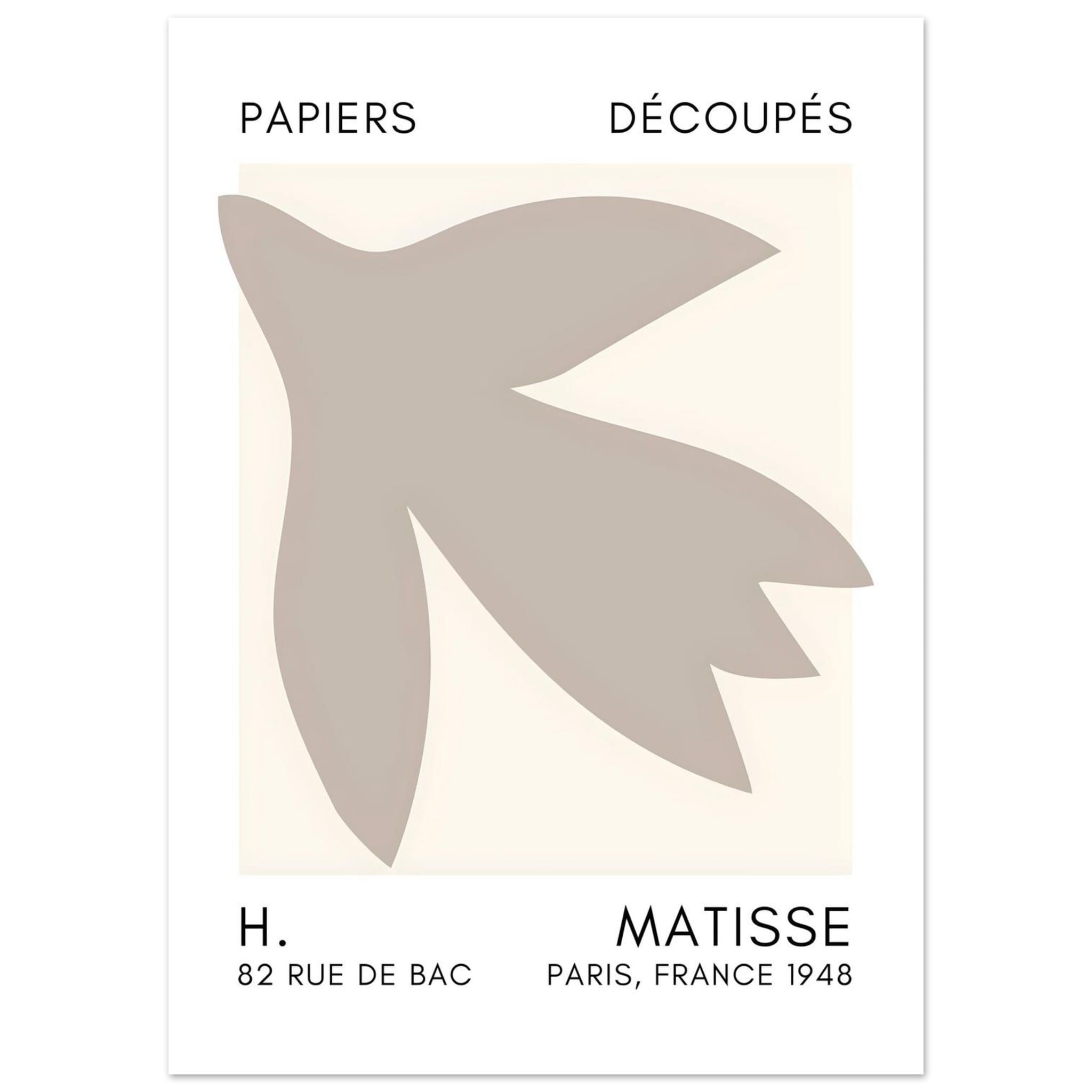 Artfulprints Poster Matisse – Shapes in the air grey  - 50x70 cm - Grijs