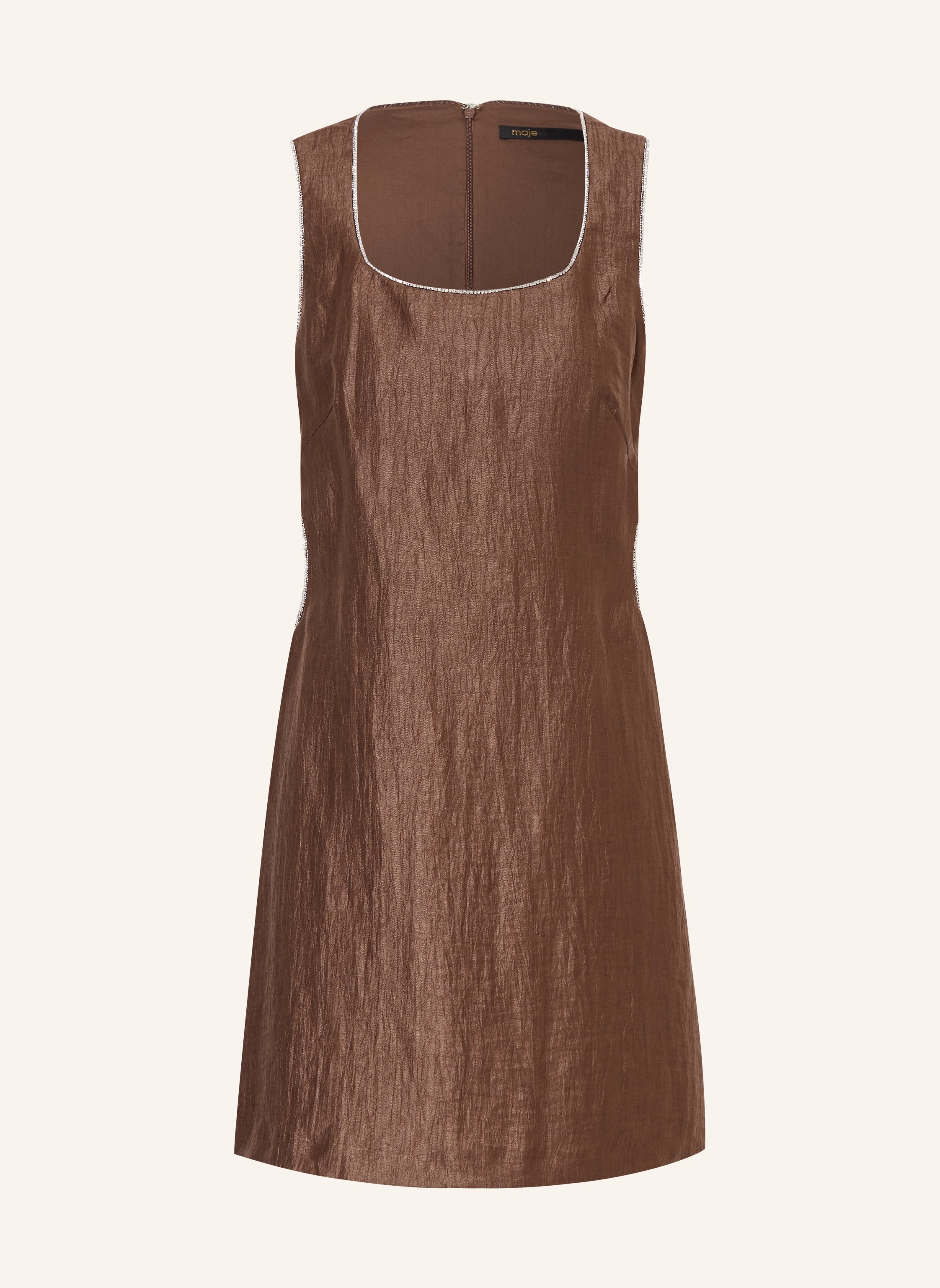 maje Kleid mit Leinen und Cut-outs
