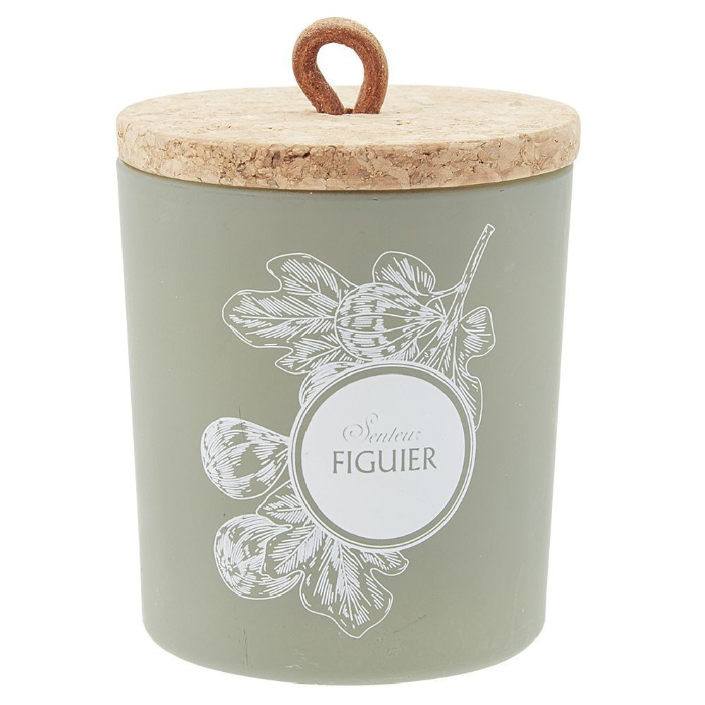 Bougie parfumée dans pot en verre et couvercle en liège