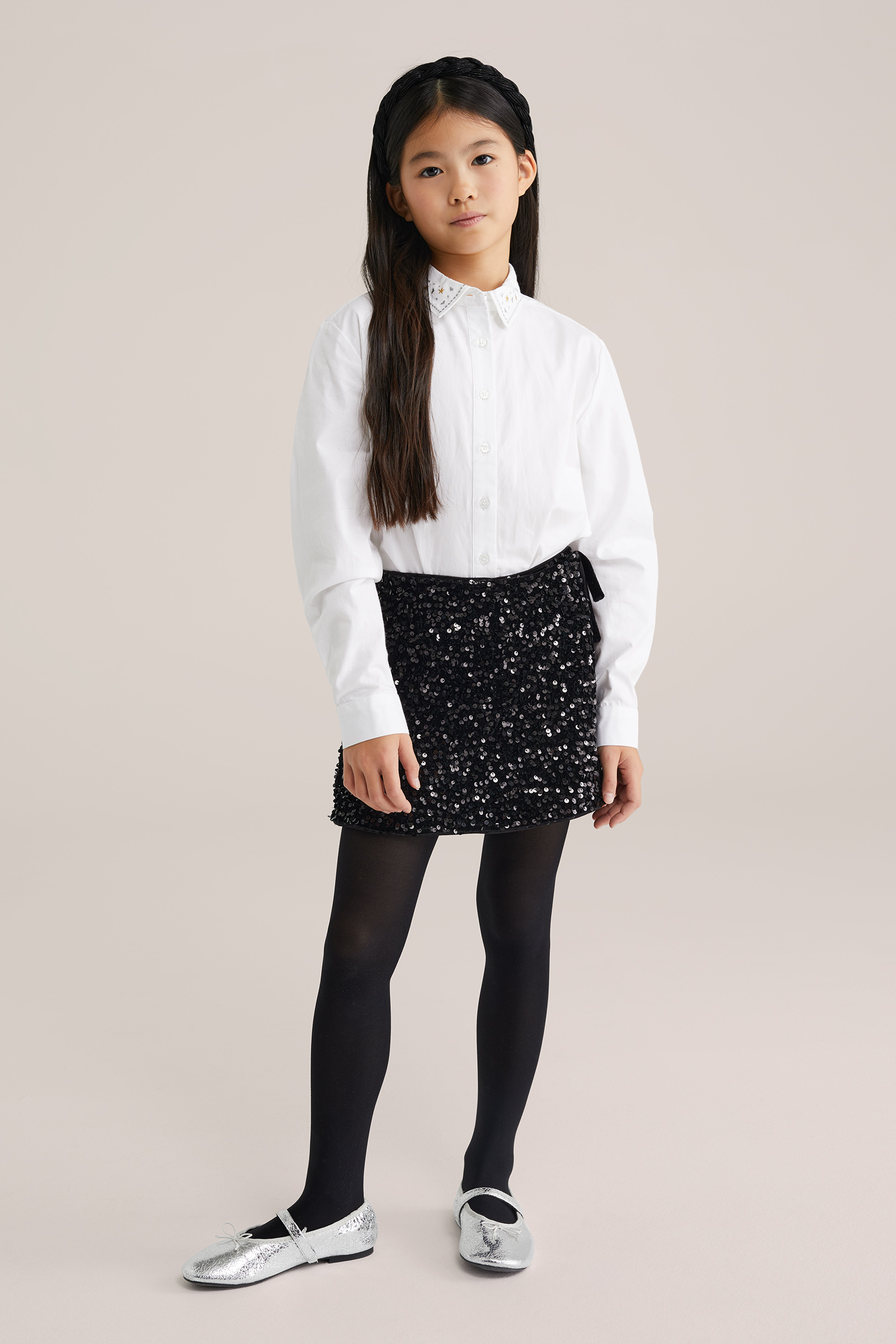 Meisjes skort met pailletten