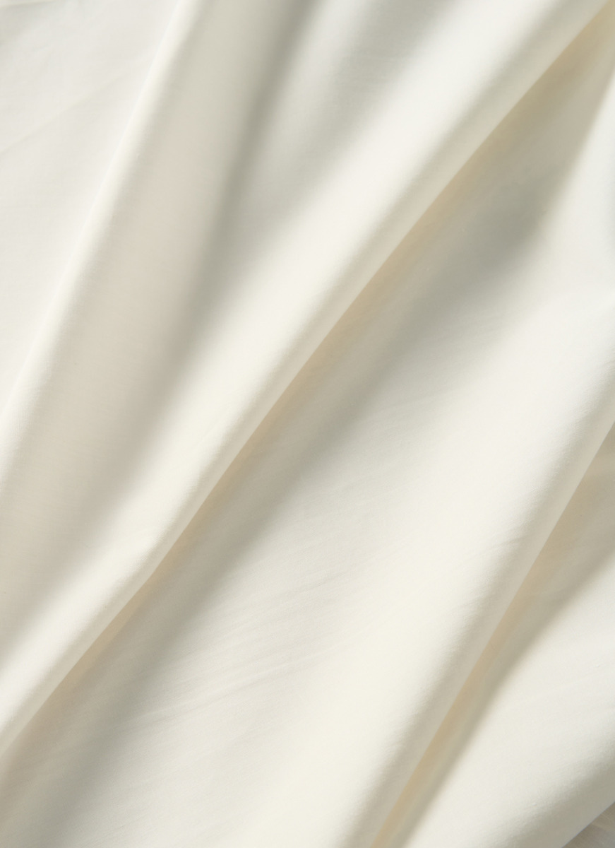 DRAP PLAT UNI EN PERCALE DE COTON ECRU