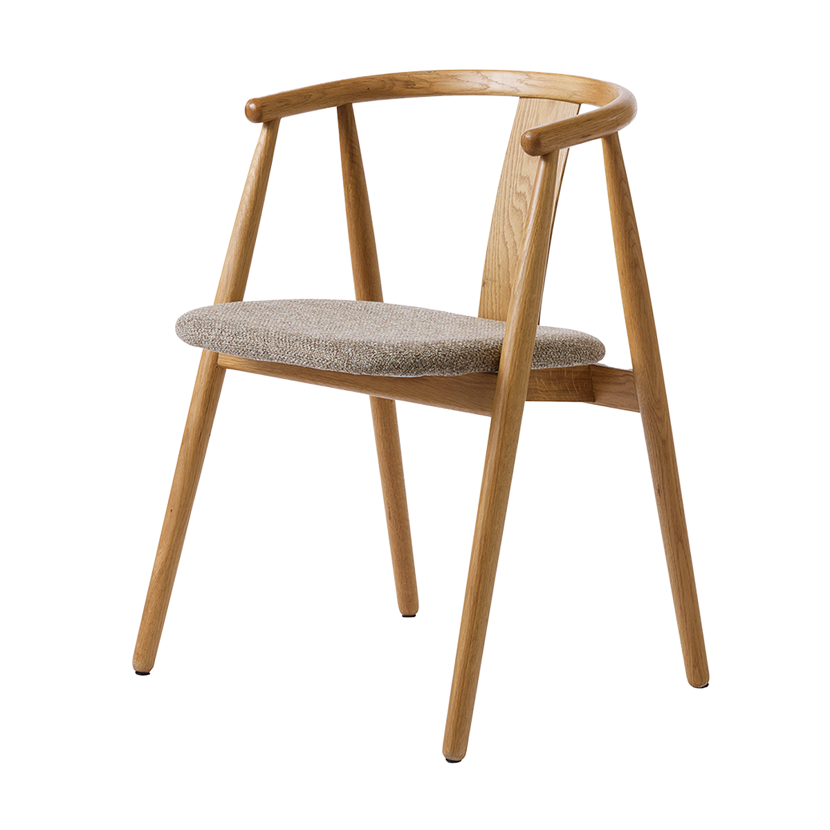 Olivine Kenza Eikenhouten Eetkamerstoel - Naturel met Warm Grijs Zitting