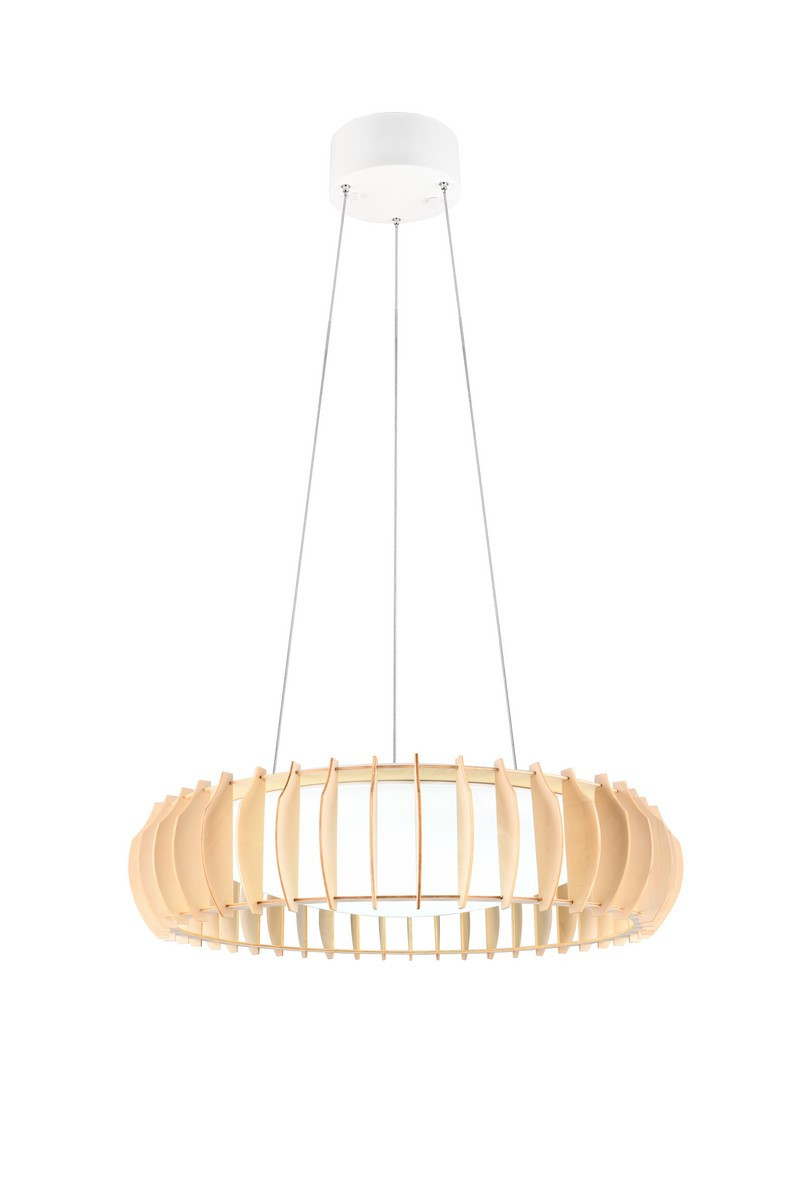 Lampa wisząca MONTE jasne drewno LED 1x40W Odcienie bieli 4700lm RL