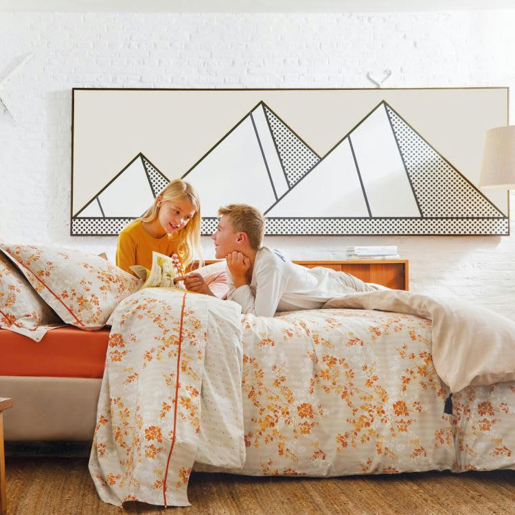 SOUS LE VENT - Housse de couette en Coton Orange 260x240 cm