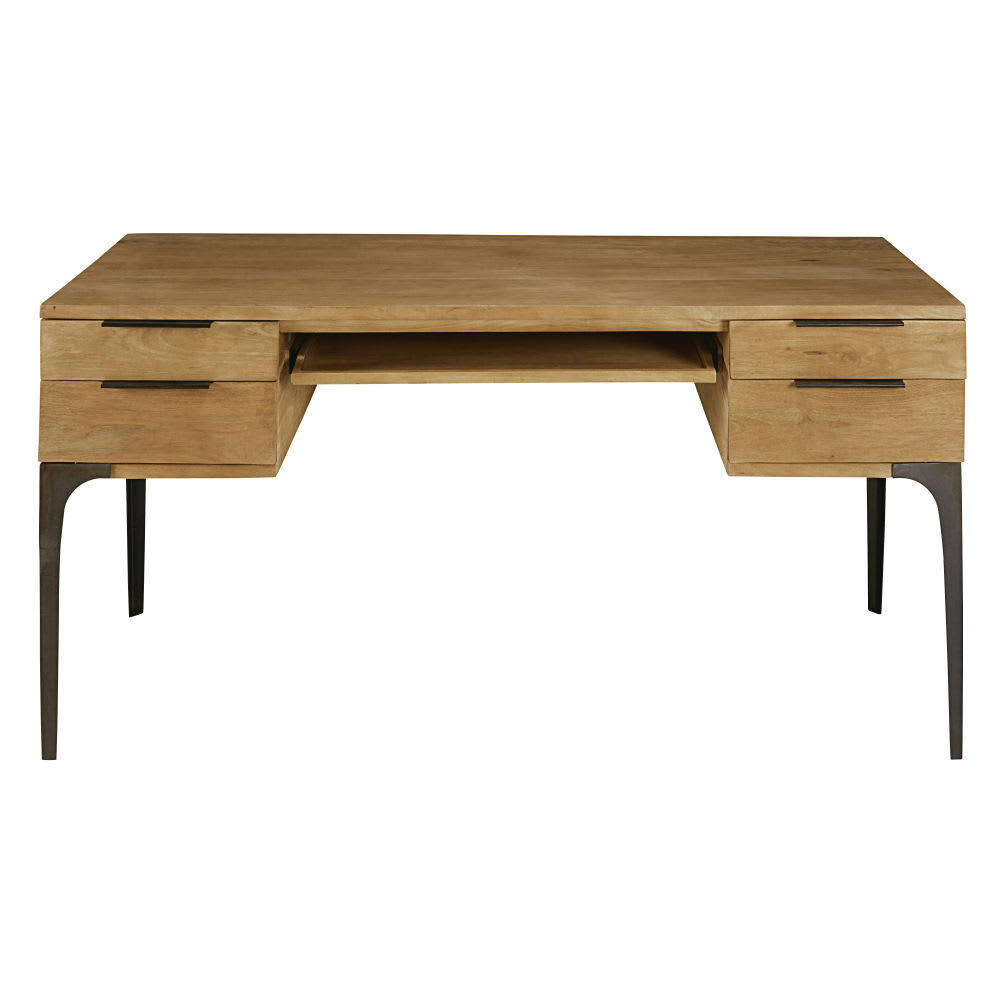 Metropolis - Bureau 4 tiroirs en manguier et acacia