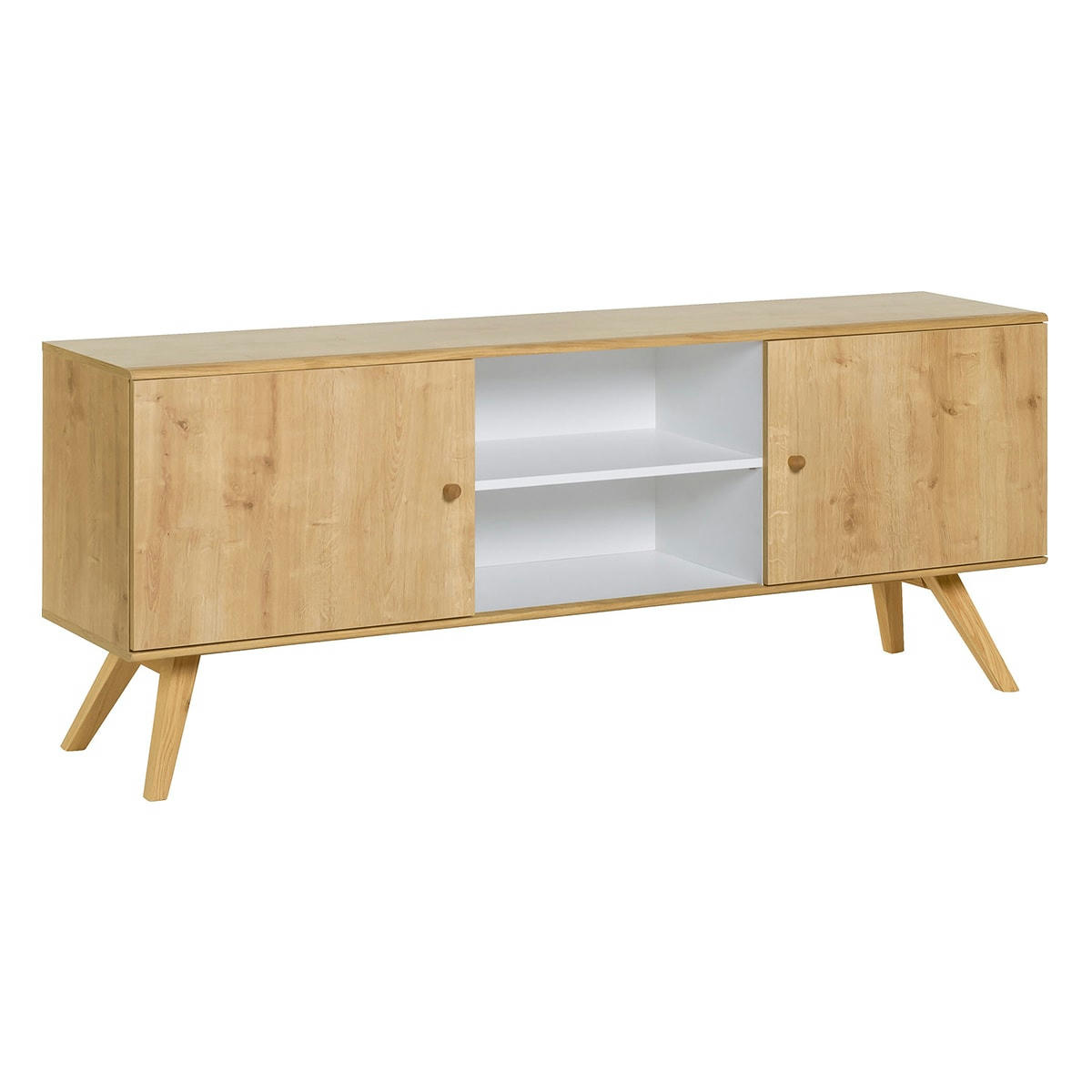 - Buffet long bas 2 portes naturel
