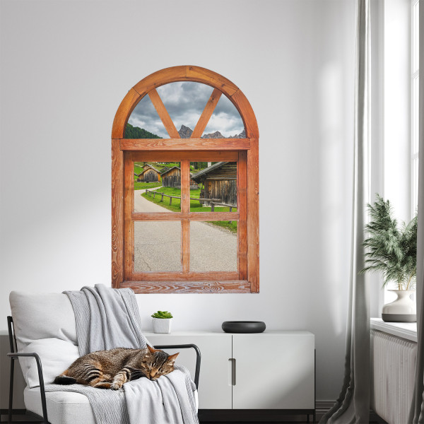 Efekt dziury w ścianie okienne widoki naklejka 3D 52x80