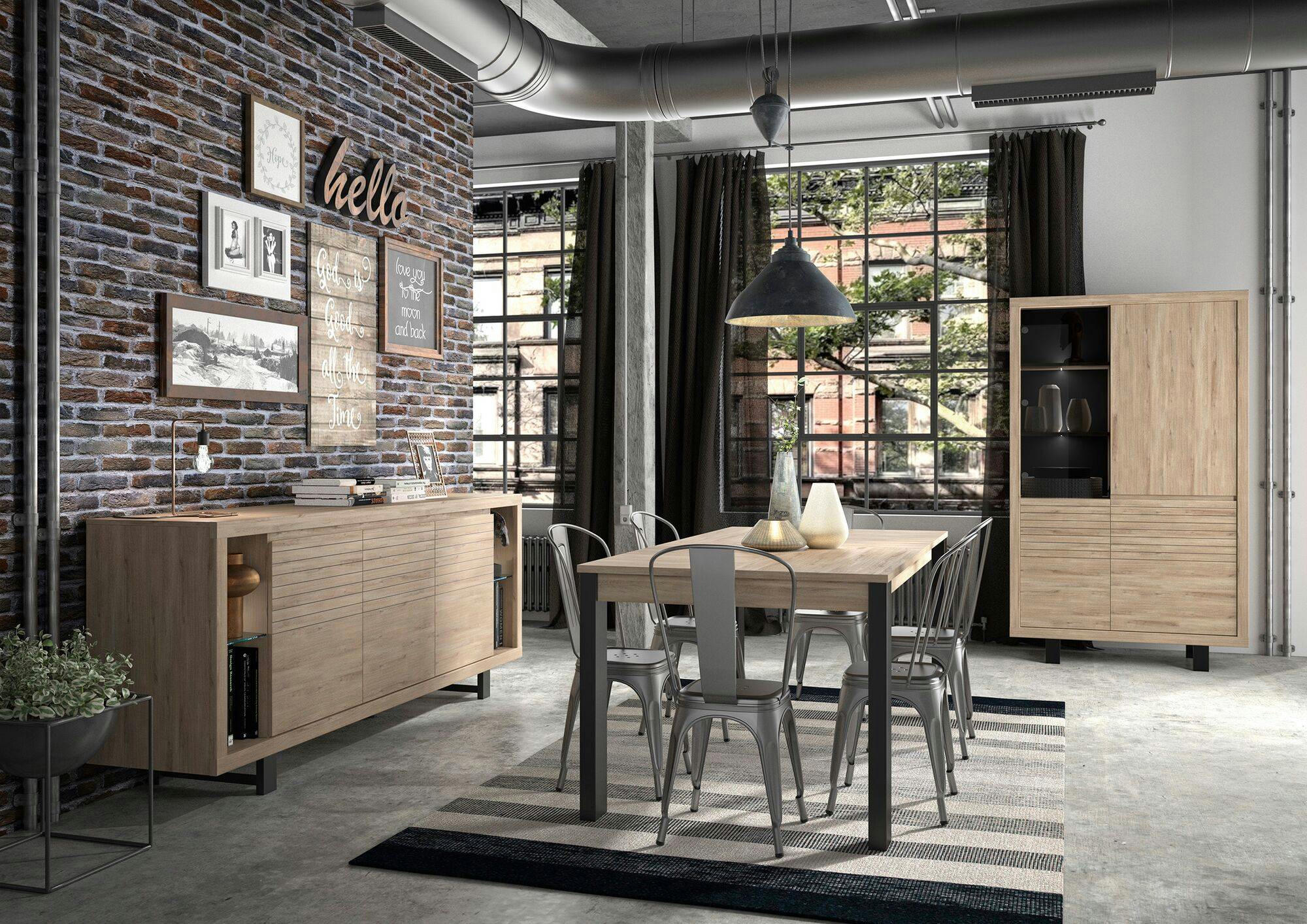 CLAY - Rangement haut 4 portes effet bois clair