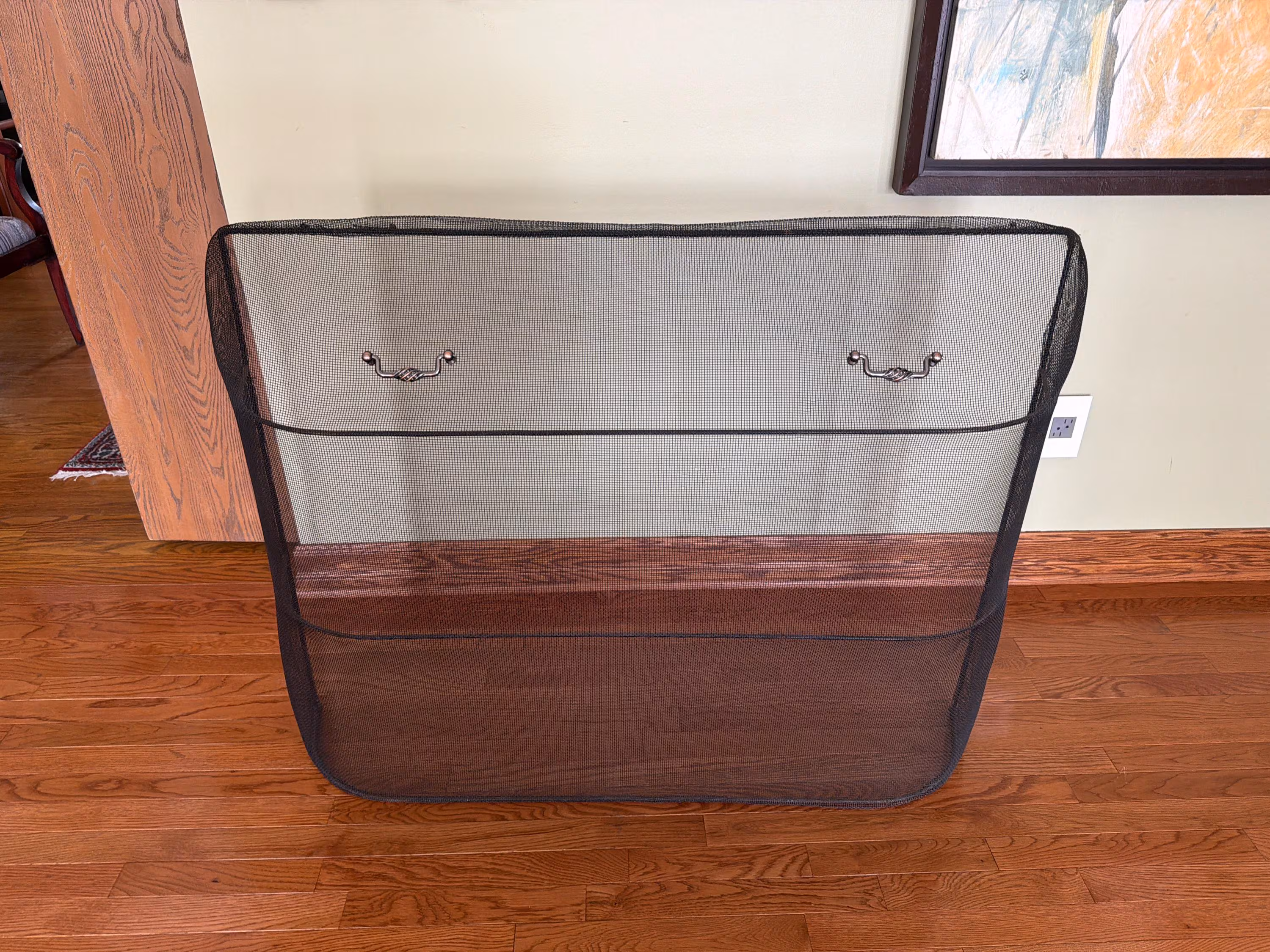 1940s Vintage Large Metal Fireplace Screen/Open Fire Mantel Screen