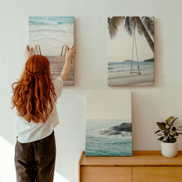 Obraz canvas 3 częściowy Plażowa huśtawka | 3x40x60 | Wallfluent
