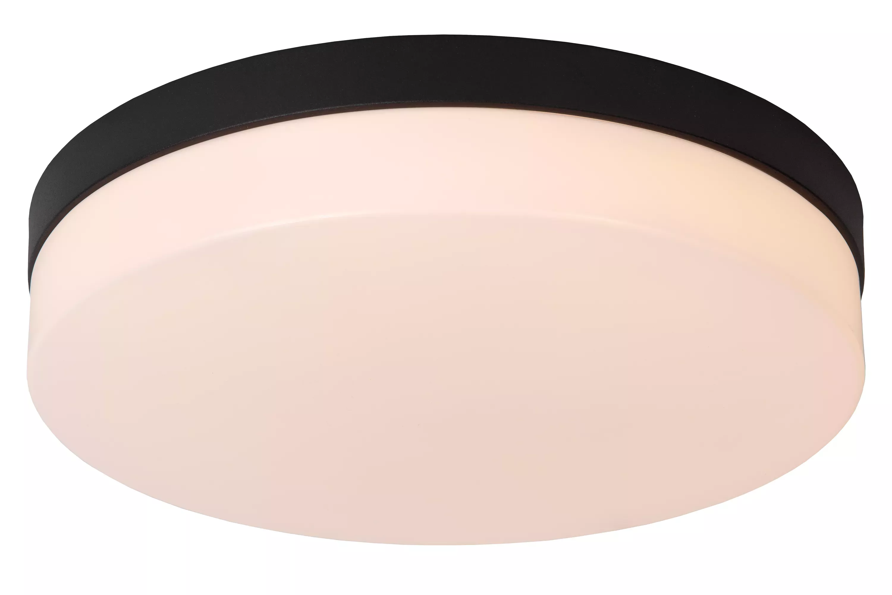 Plafon BISKITokrągły czarno-biały LED 1x24W 34,5cm 1550lm IP44 Lucide