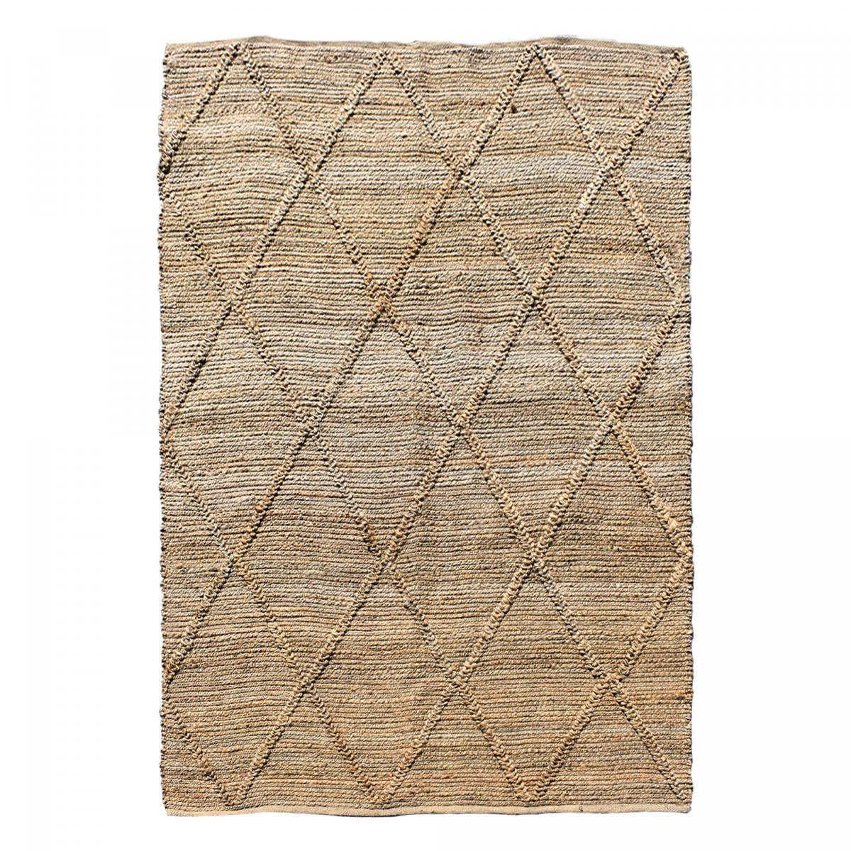 KL JUTE LOSANGE - Tapis kilim en jute crème 120x170