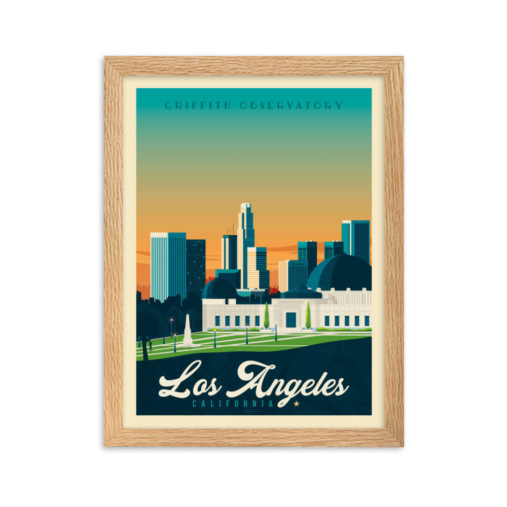 - Affiche Los Angeles Californie Etats-Unis avec Cadre (Bois) 21x29,7 cm