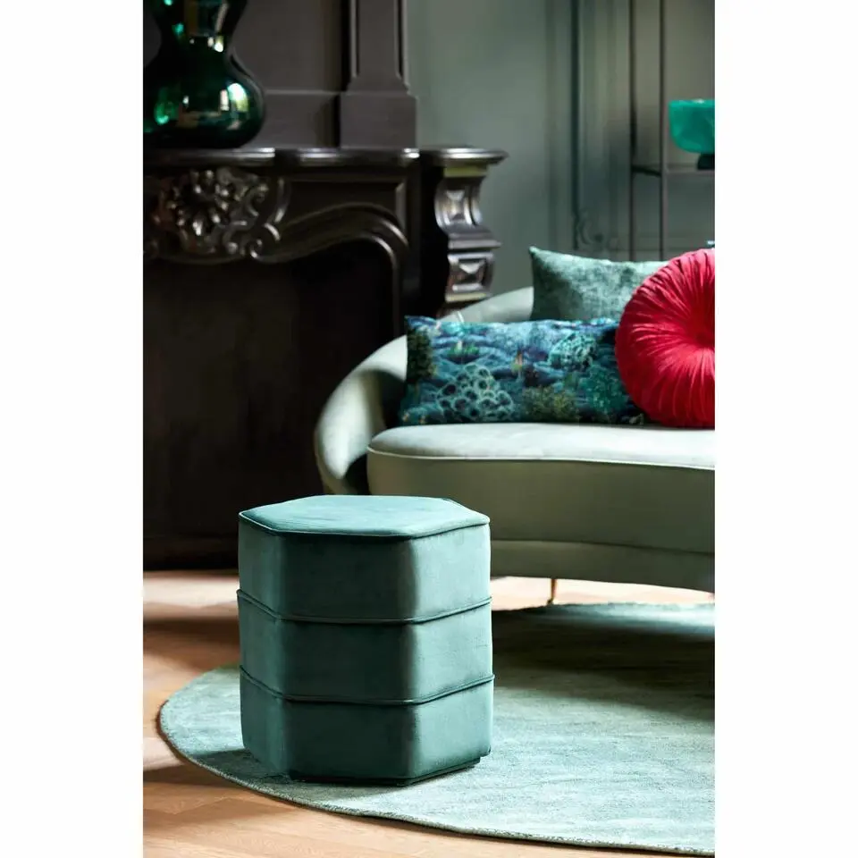 Poef Cayden - Groen - 45x41x46cm