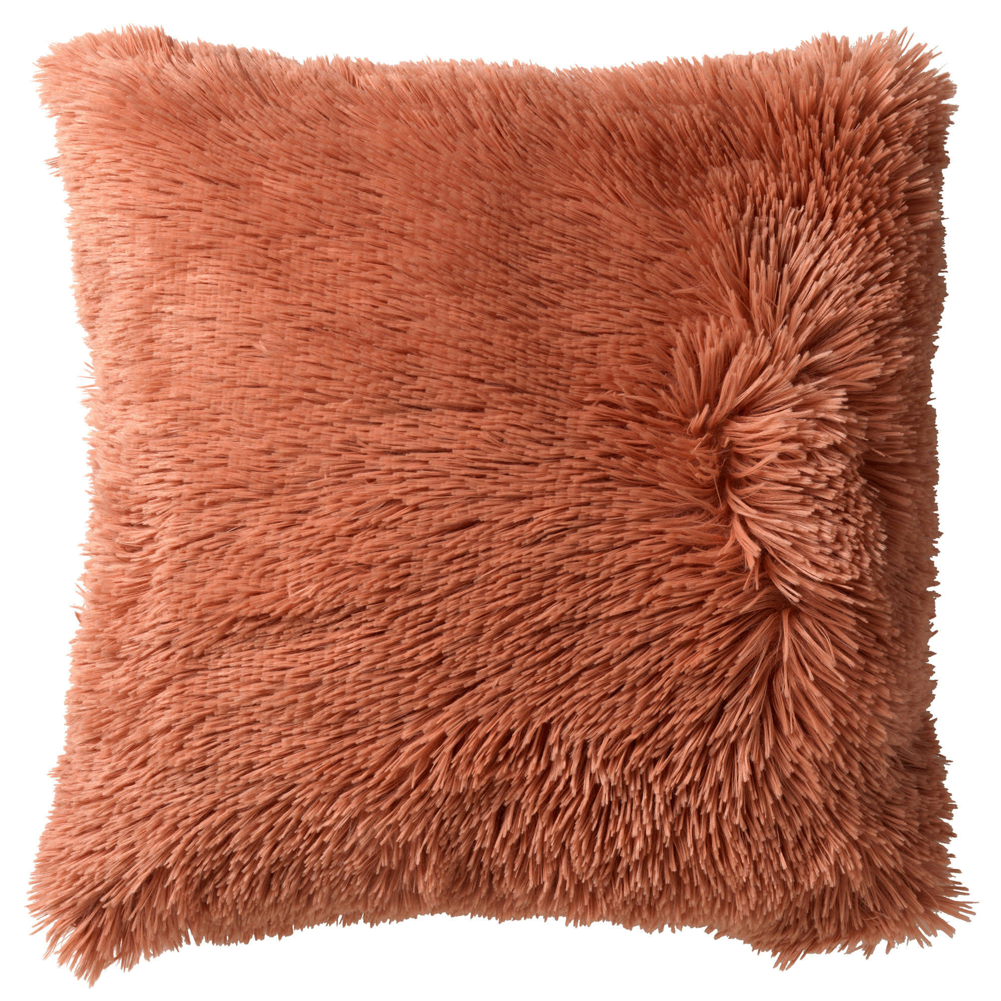 - Housse de coussin rose fausse fourrure-45x45 cm uni