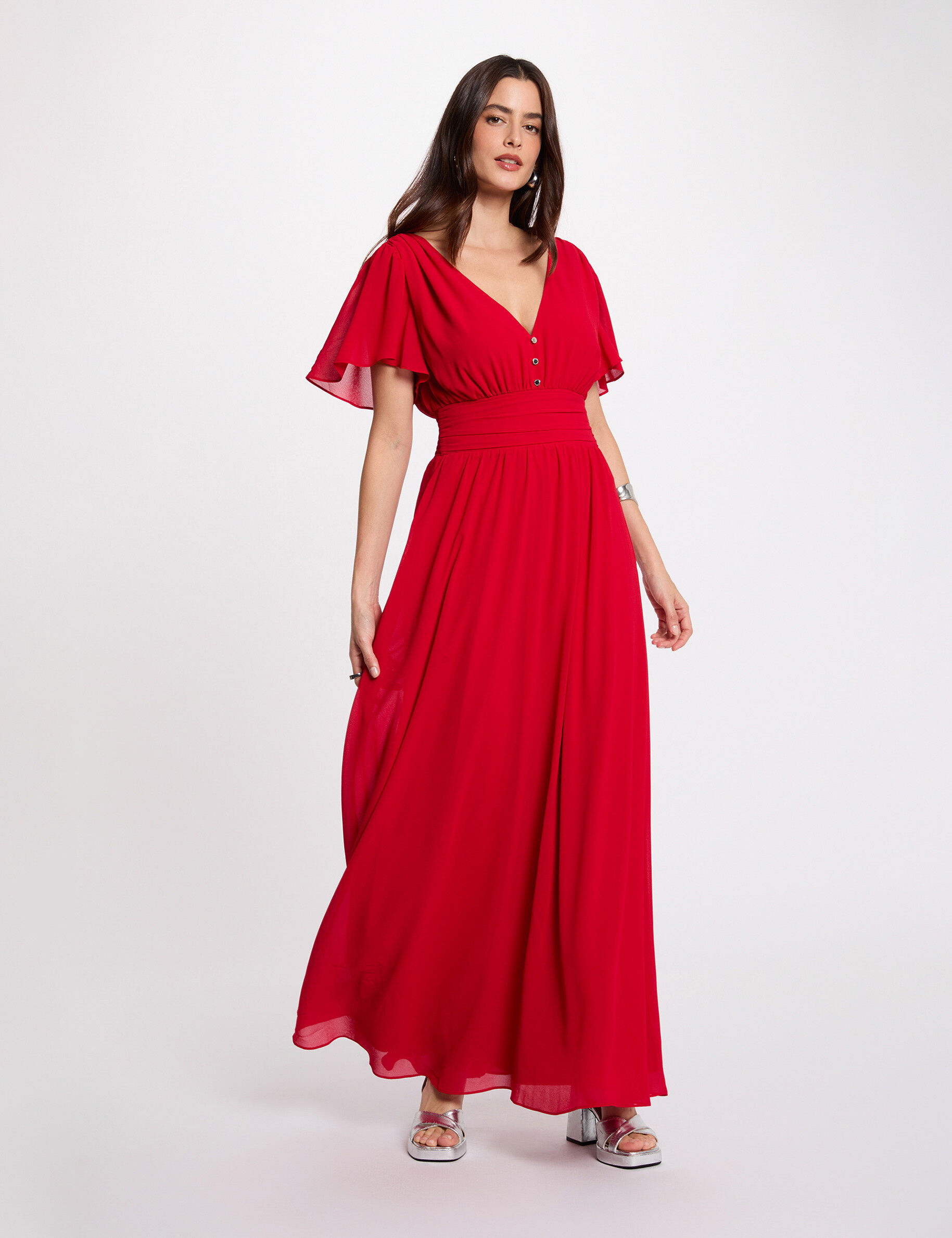 Flowy Long Dress Red Women