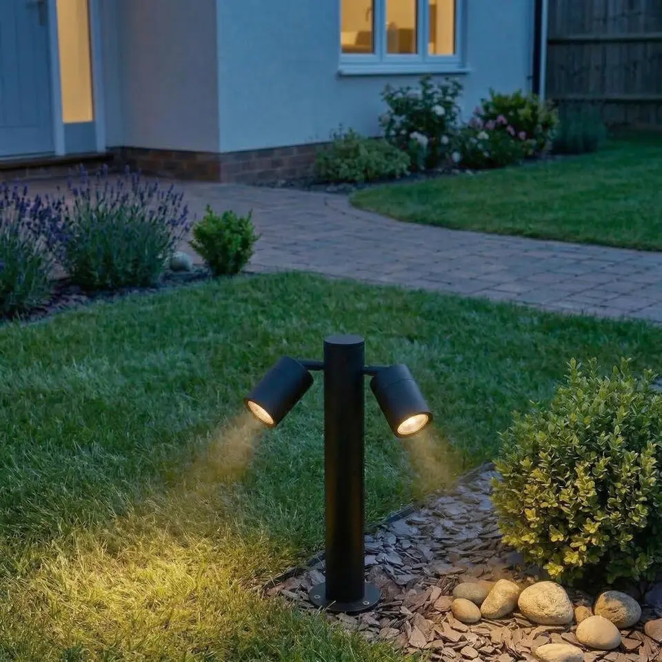 Qazqa sokkellamp duo zwart gu10