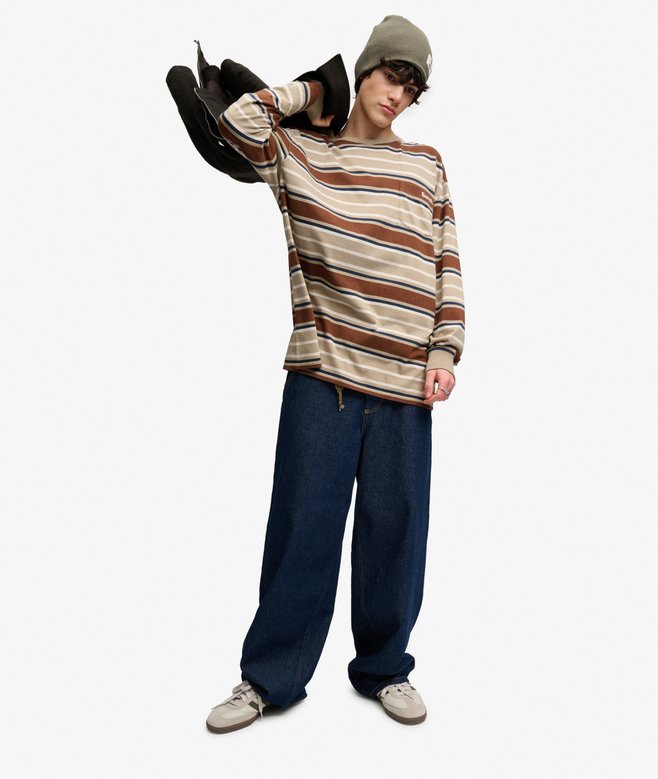 Bench Oversized Stripe Long Sleeve Top