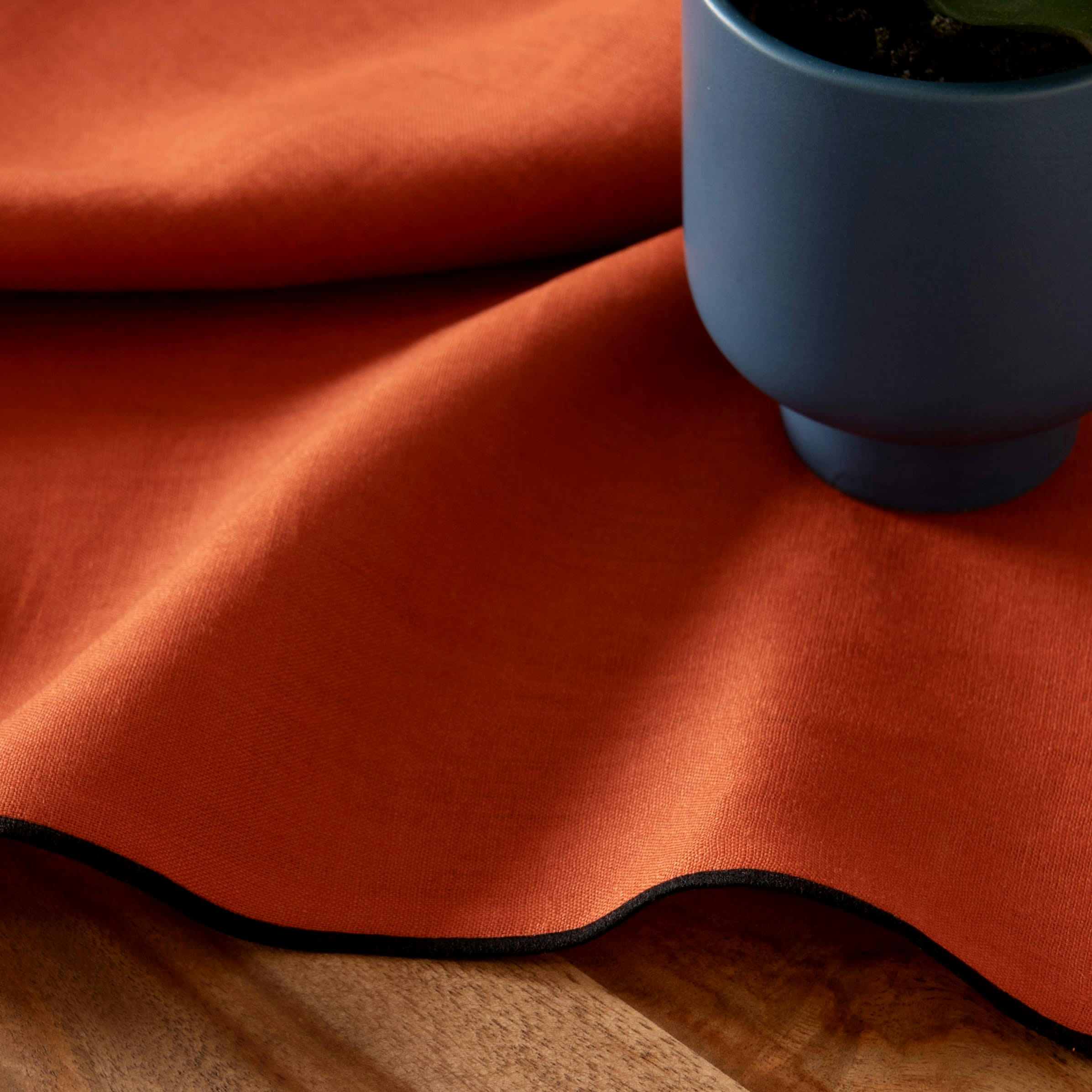 - Nappe en lin terracotta 150x250