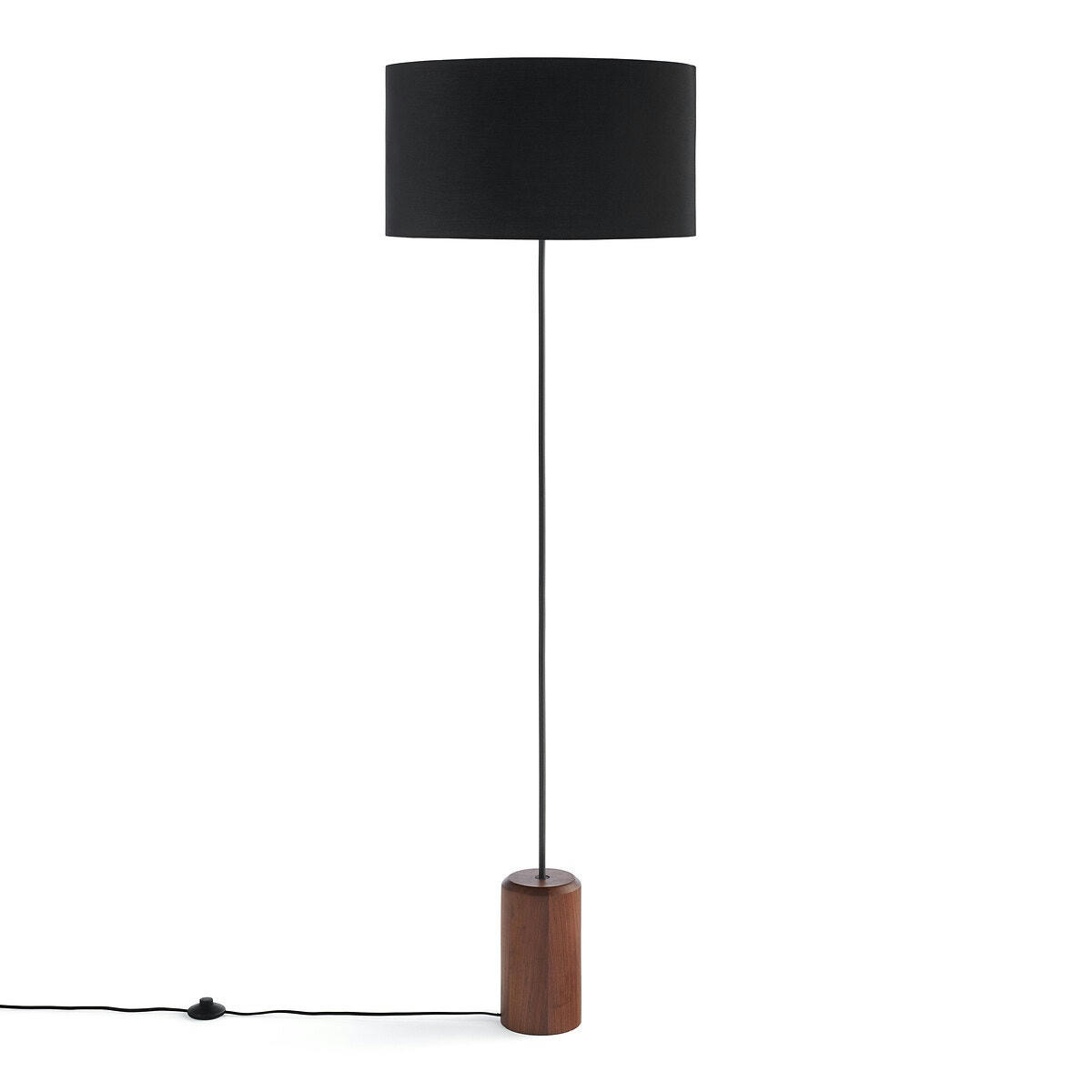Lampadaire en noyer, métal fer et coton, Noyana