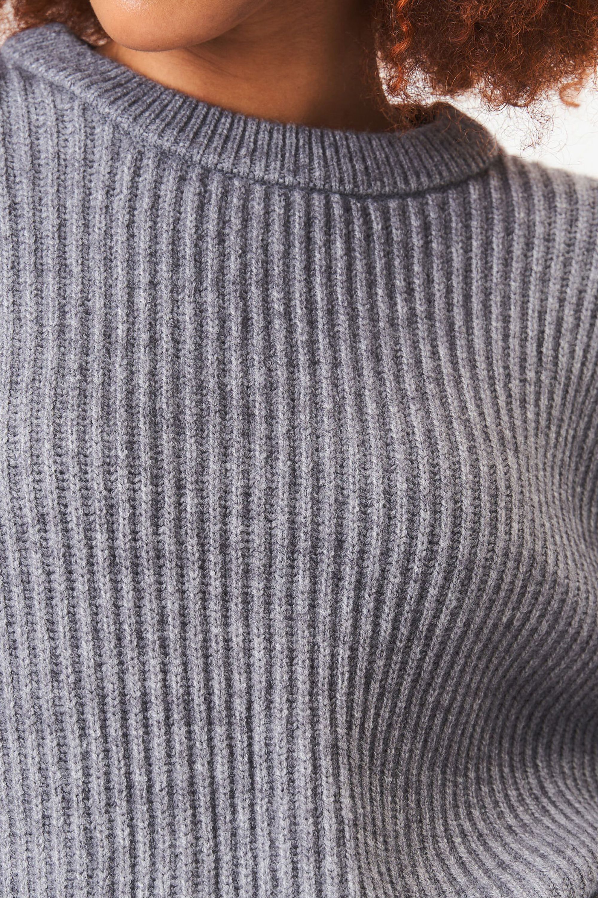 Gini London Grey Chunky Knit Oversized Jumper