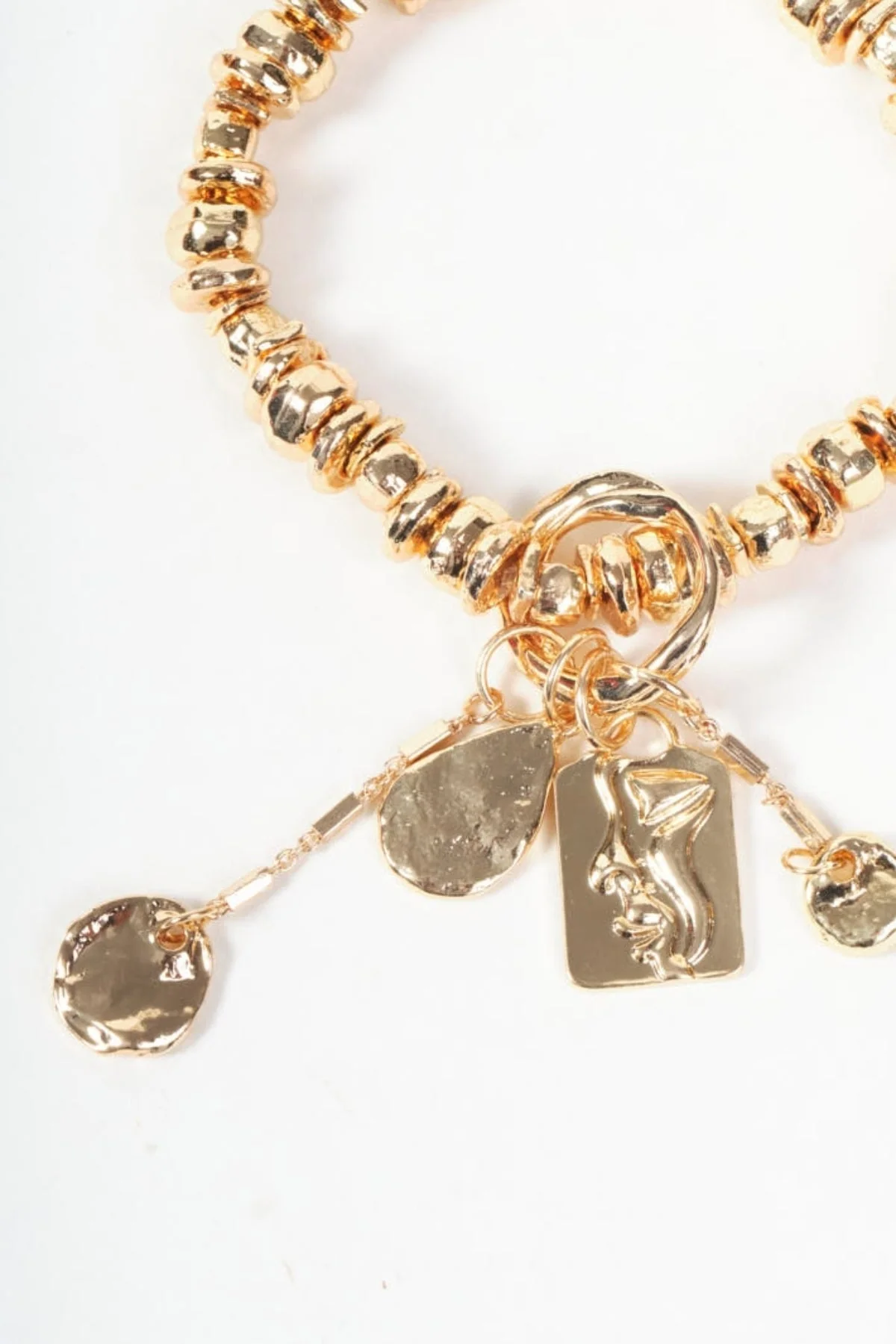 Gold Beaded Charm Bracelet