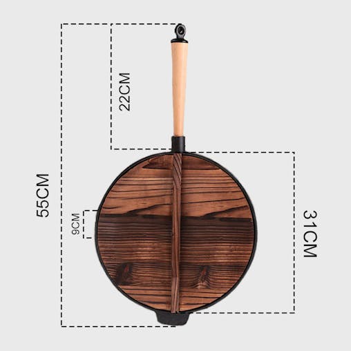 SOGA 2X 31cm Commercial Cast Iron Wok FryPan Fry Pan