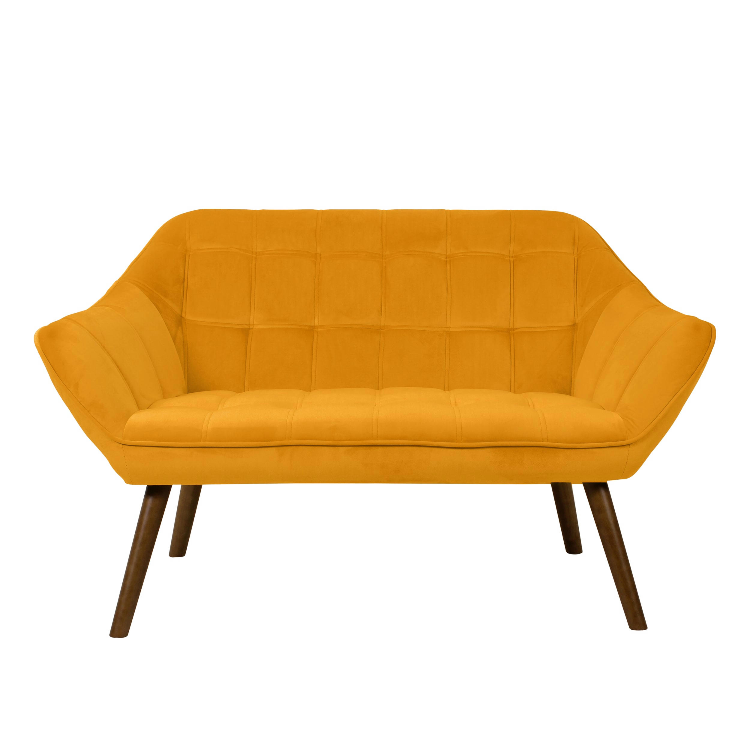 SIMBA - Canapé 2 places en velours jaune
