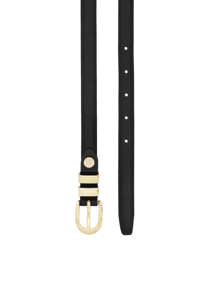 Classic black belt with narrow profile