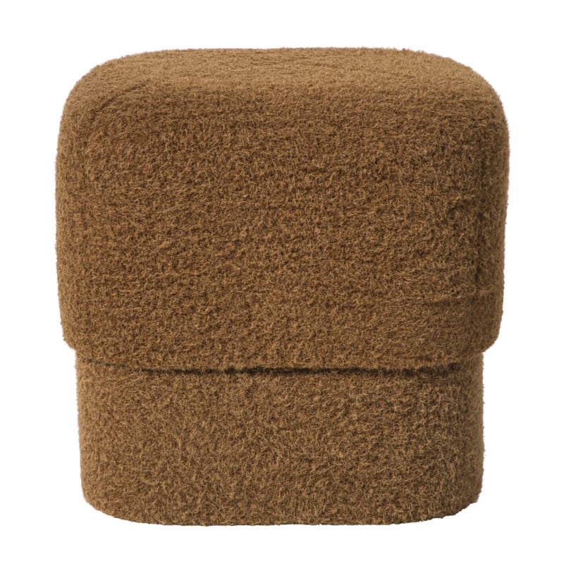 Poef vilt - bruin - 40x40x40 cm
