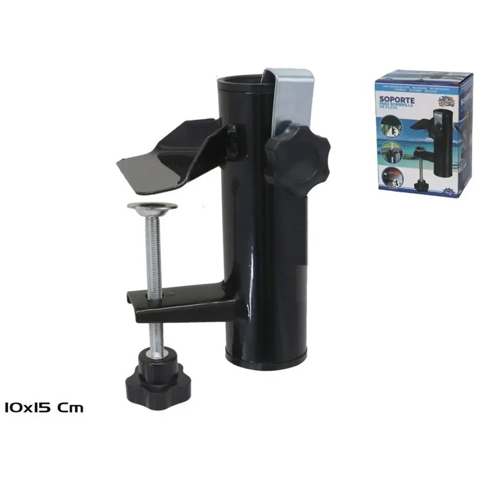 Gerimport parasolhouder voor op het balkon - metaal - antraciet