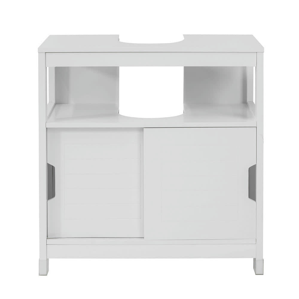 - Meuble sous lavabo effet bois blanc