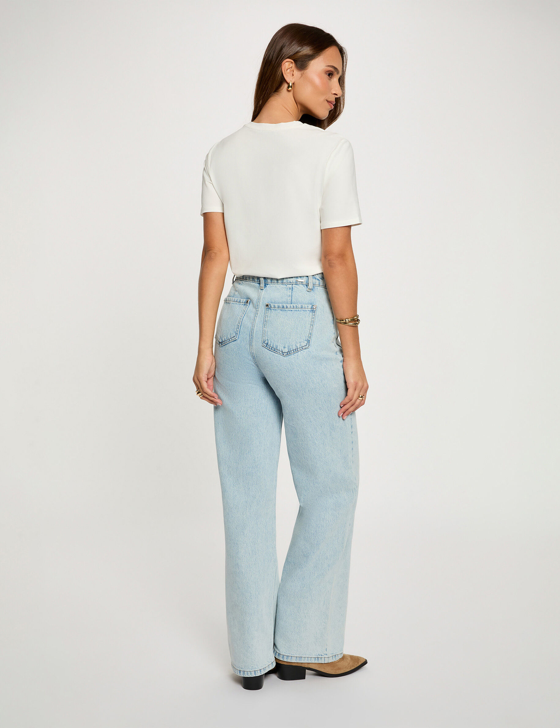 Embroidered Short-Sleeve T-Shirt White Women