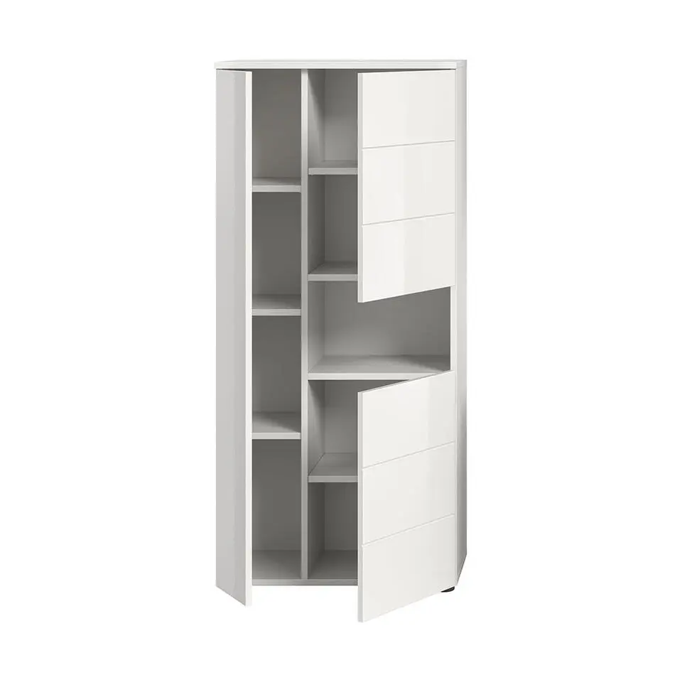 Hioshop Vira badkamerkast 3 deuren 1 vak wit hoogglans- wit