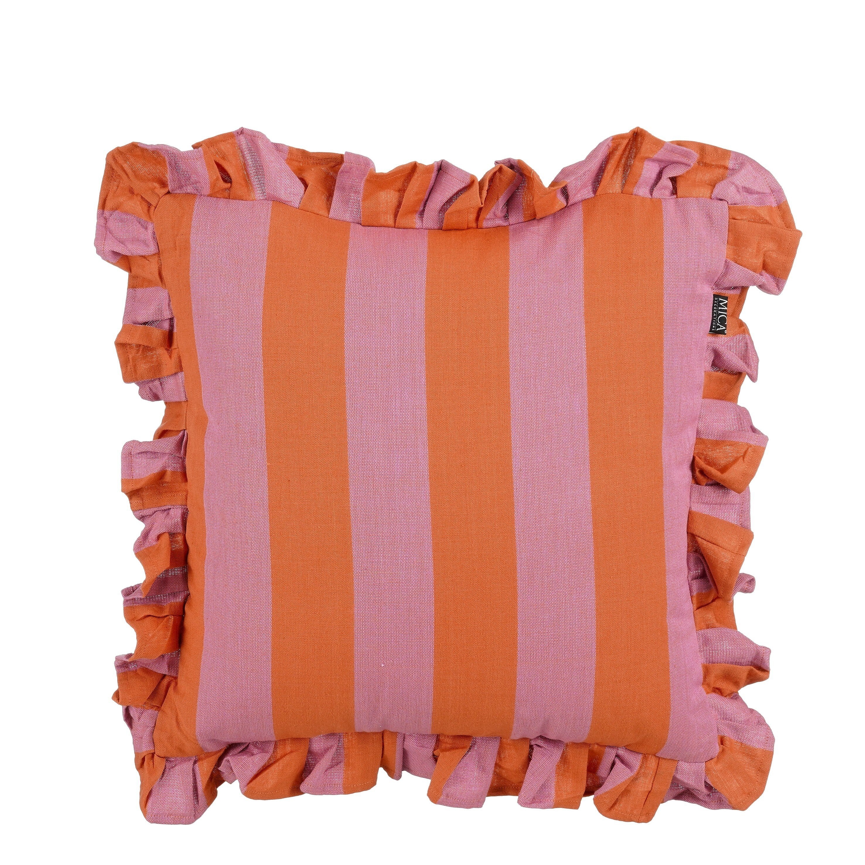 Mica Decorations Sierkussen - L45 x B45 x H10 cm - Katoen - Lila, Oranje