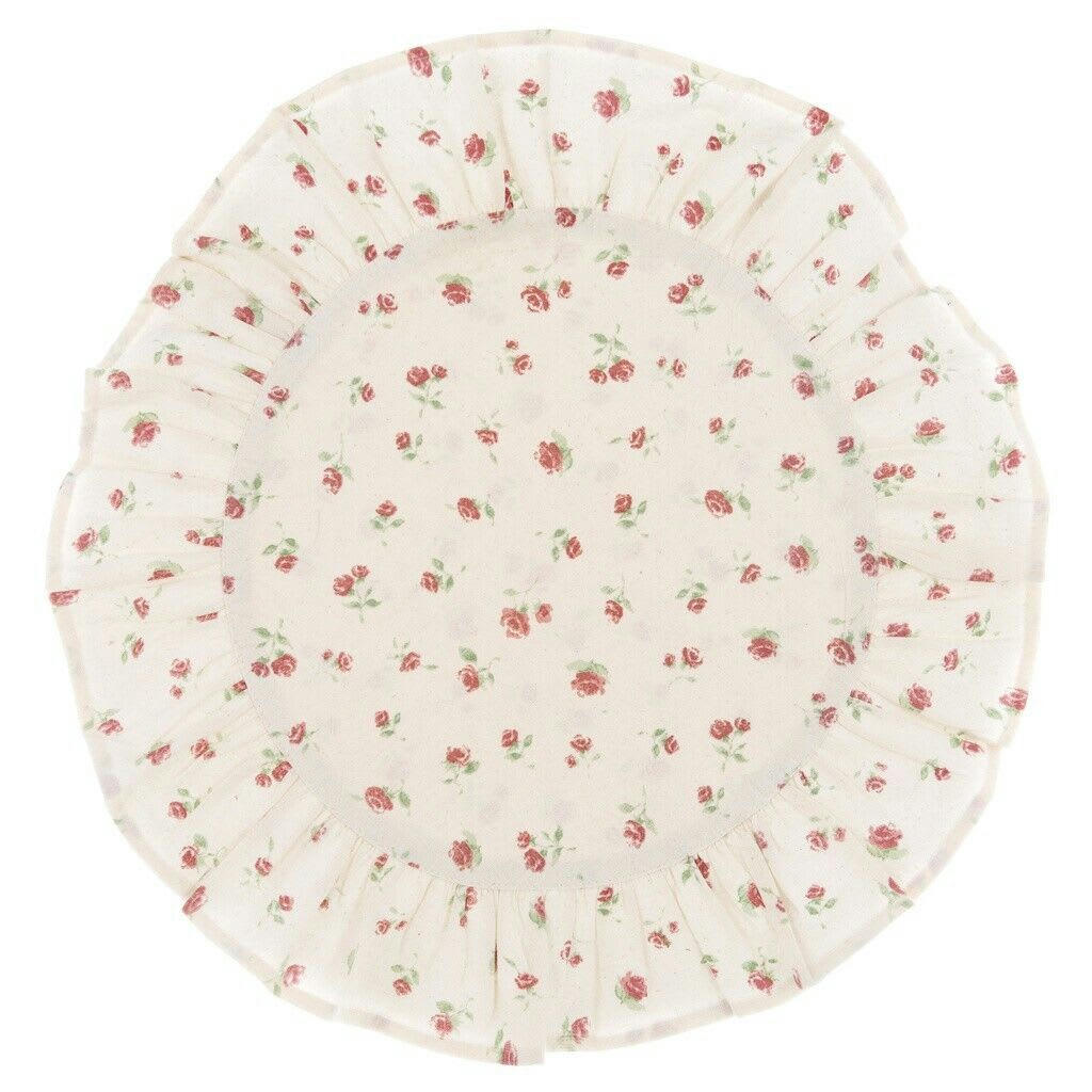 - Set de table rond avec volants rouge