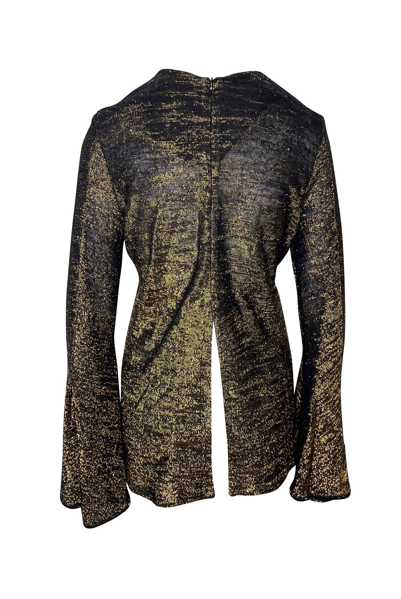 Ellery Preloved Inception Fluted Sleeve Top in Black Viscose