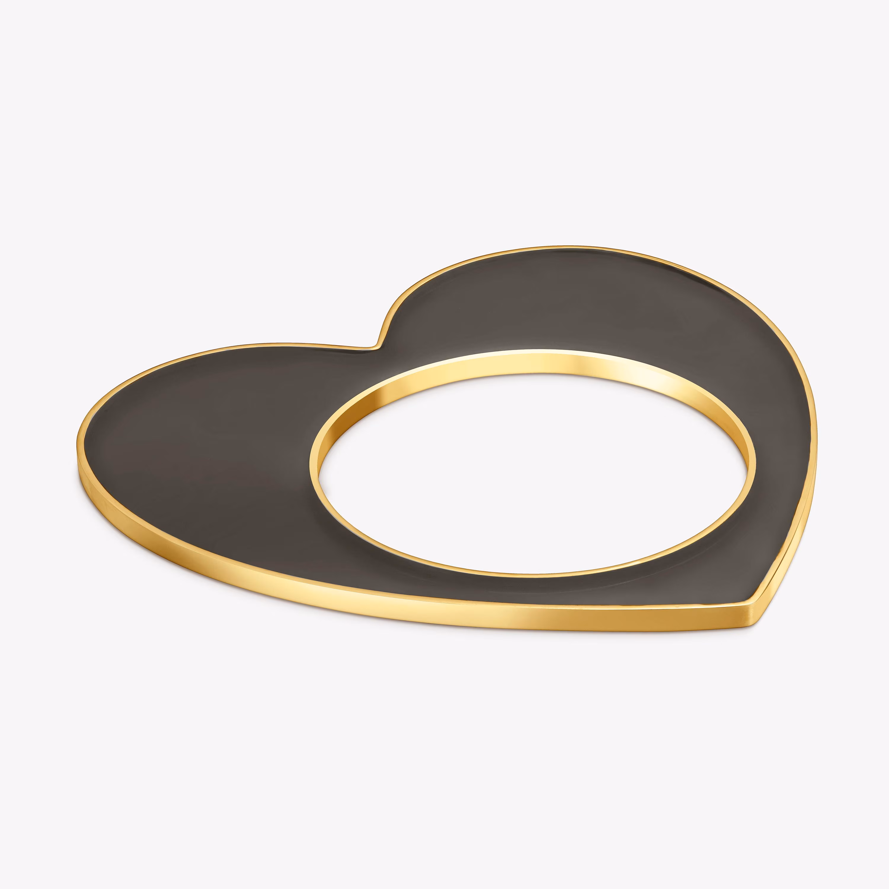 Pulsera esclava corazón de acero dorado y resina negra Galaxy