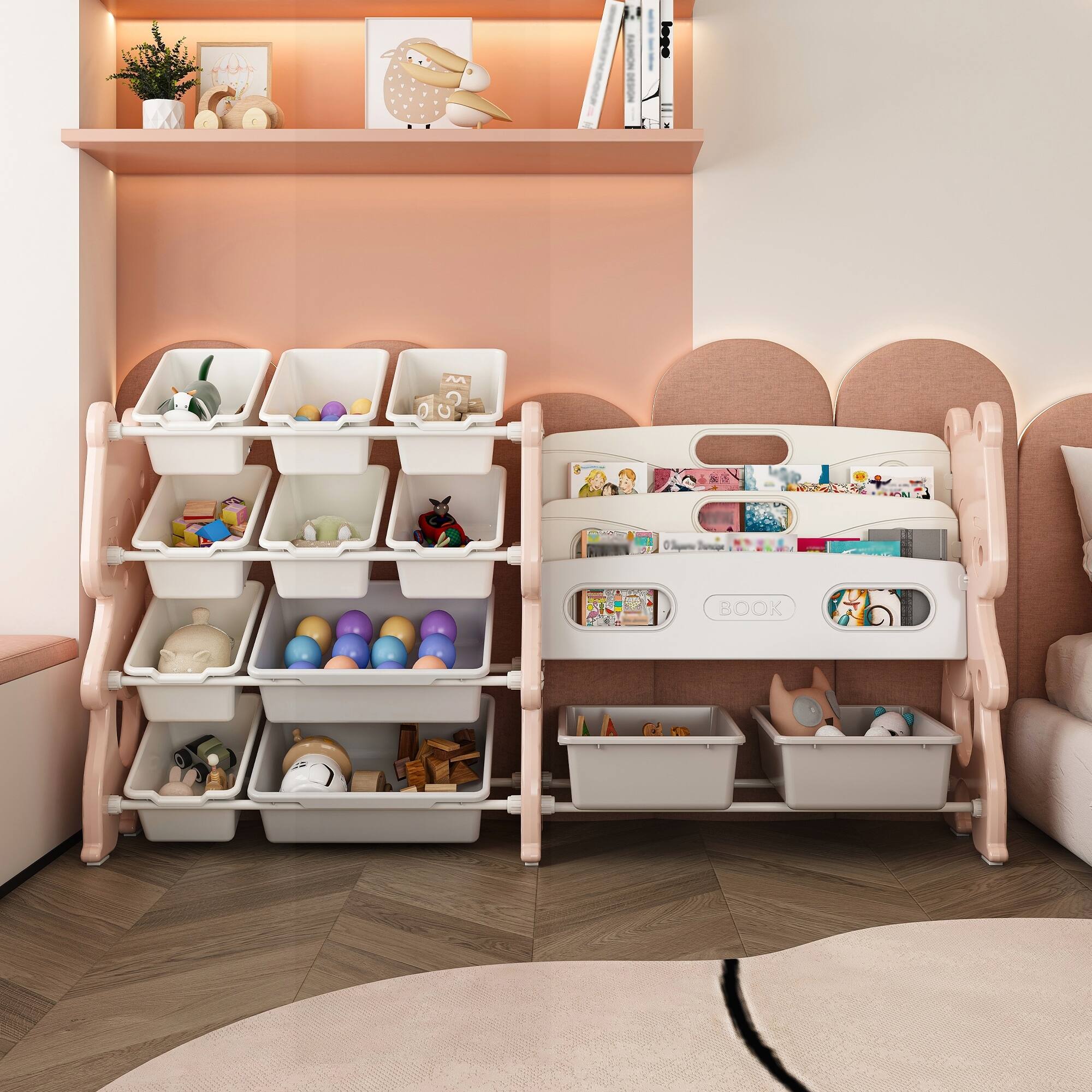 Versatile Kids' Toy Storage Cabinet with Multiple Compartments for Organizing